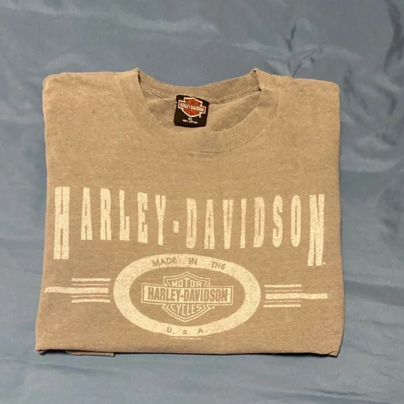 Vintage Harley Davidson Motorcycle T-shirt Mens X-Large Gray Heritage Lisle IL - Picture 14 of 16